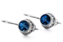Bijoux vintage Des boucles d'oreilles Saphir Argent sterling 925 vec117s